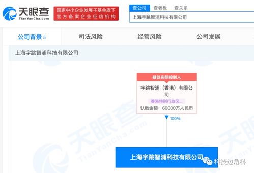 字节跳动成立上海字跳智浦科技公司，注册资本6亿元布局计算机软硬件